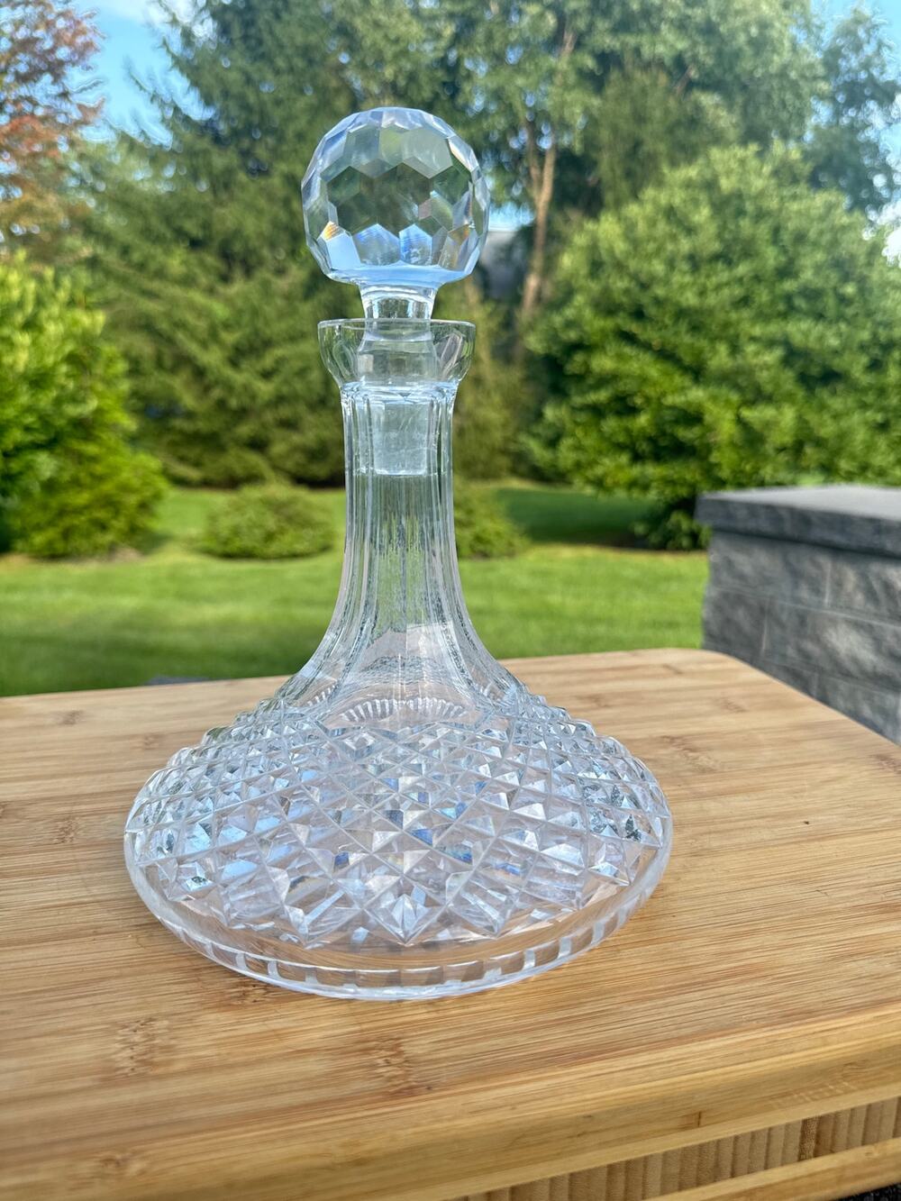 Waterford Irish Crystal LISMORE 10" Ships Decanter w/ Stopper ~Cloudy interior